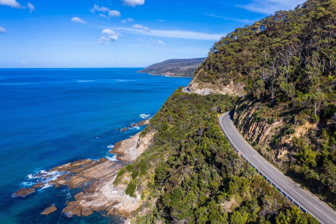 Photo prise par un drone de la Great Ocean Road Photo prise par un drone de la Great Ocean Road